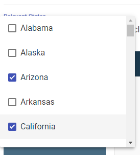 Relevant States Dropdown Image